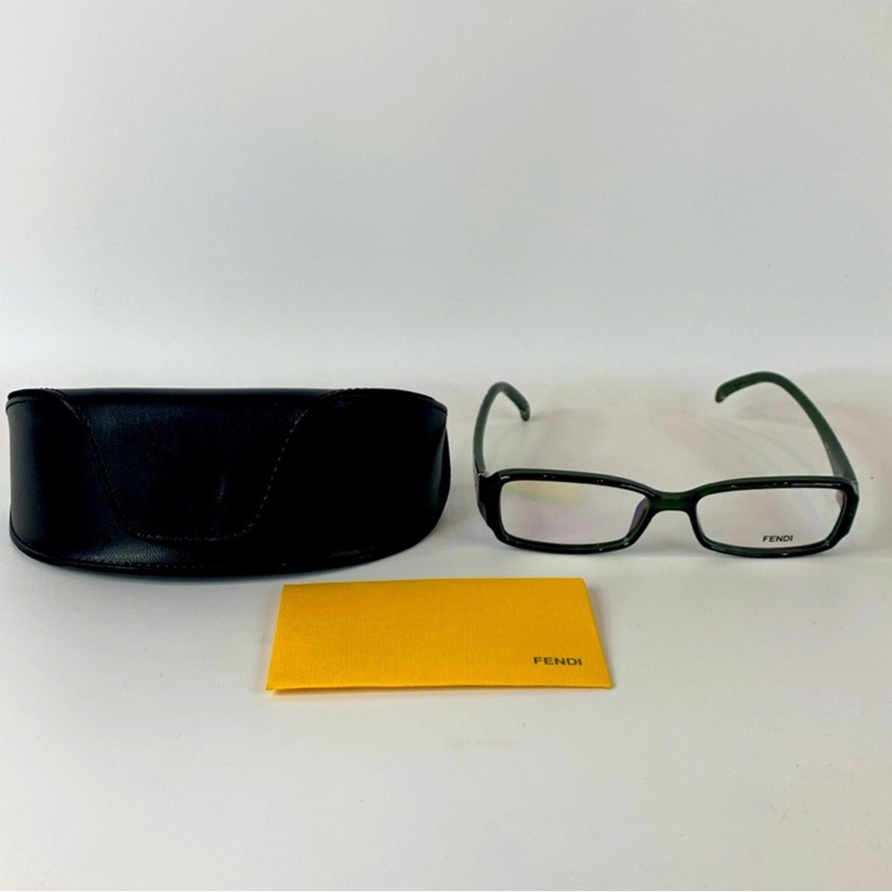 Fendi Women's Glasses in Dark green and Black with Generic Case